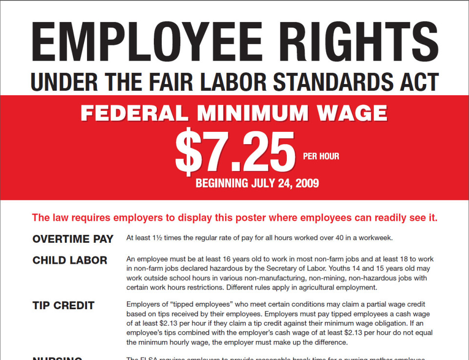 For Immediate Posting in Your Workplace Updated Minimum Wage and